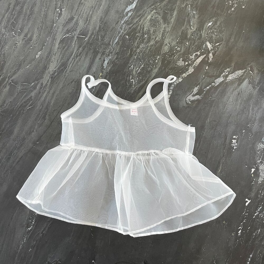 Whimsical Ballet Dance Princess White Toddler Girl Sheer Tank Dress Size 2T